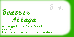 beatrix allaga business card